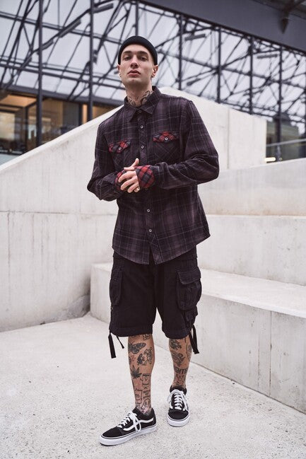 Brandit Duncan camicia, rosso marrone