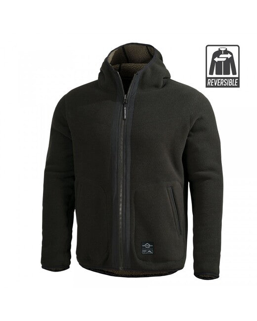 Pentagon Ianos Sherpa giacca in pile reversibile da uomo, ral7017/nero