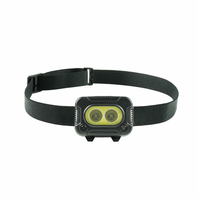 Technik Lampada frontale con gommatura, led cree xpg-2+led cob usb-c, luce rossa strobo