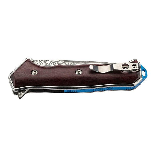 Herbertz Coltello a una mano 9 cm, legno satinato, acciaio inox, alluminio