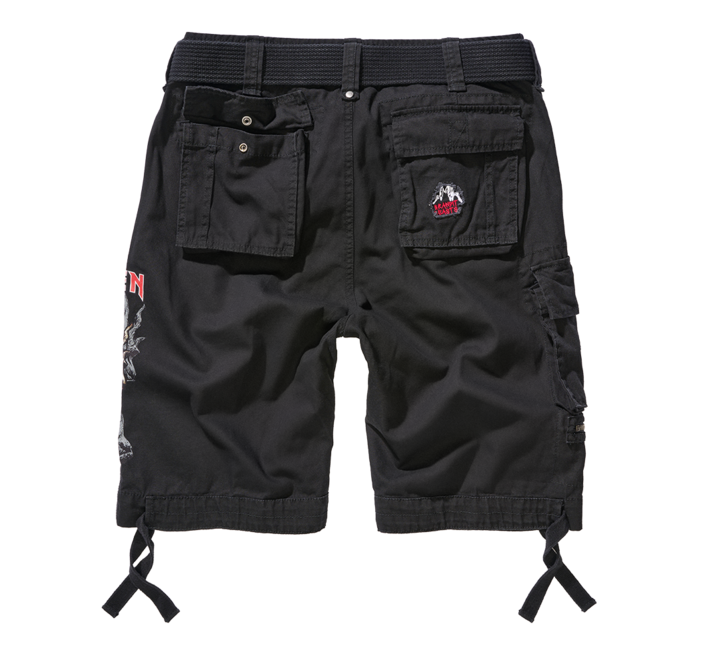 Brandit Iron Maiden Savage shorts The Number of The Beast edizione nera, nero