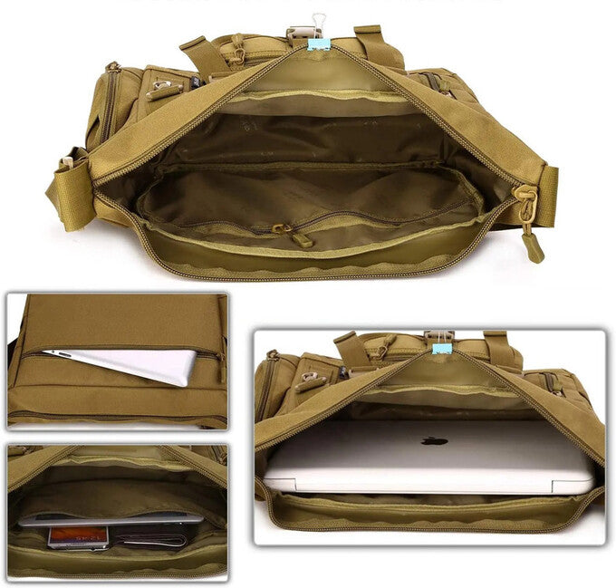 DRAGOWA Tactical Shrapnel borsa tattica a tracolla, nera