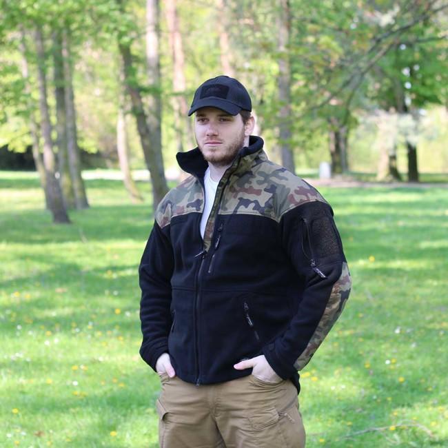 Helikon-Tex Infantry giacca in pile, nero woodland, 330g/m2