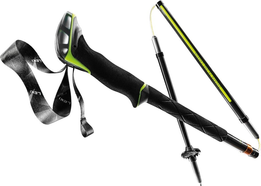 Leki Sherpa FX.One Carbon bastoncini da trekking, carbonio naturale-neon giallo-bianco