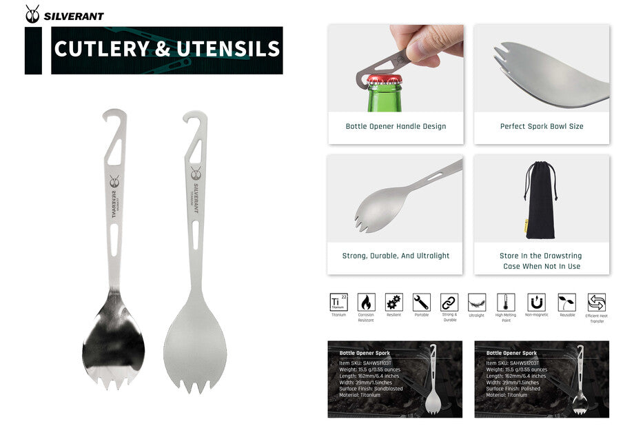 Silverant Posate in titanio con apribottiglie