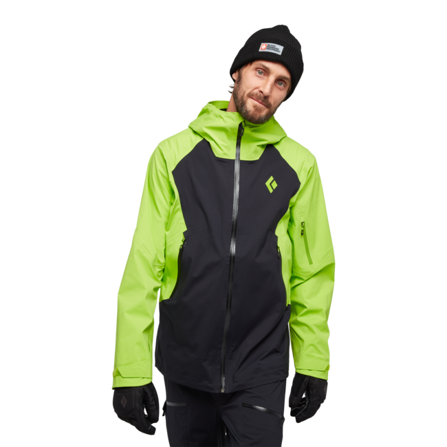 Black Diamond Recon Lt Stretch Shell da uomo, nero-verde lime