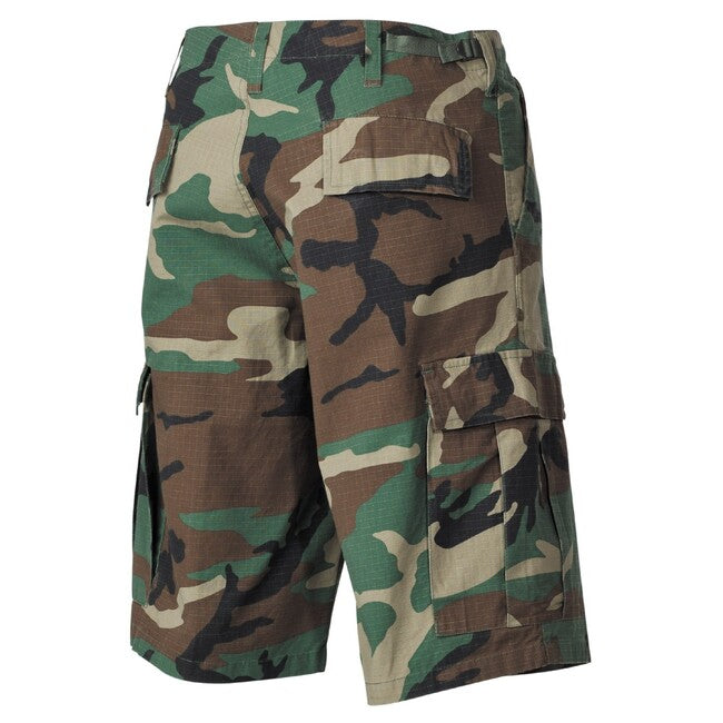 MFH BDU Shorts Rip-Stop, Woodland Stonewashed
