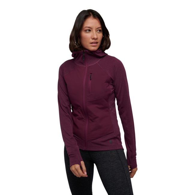 Black Diamond Coefficient Lt felpa ibrida da donna, mora