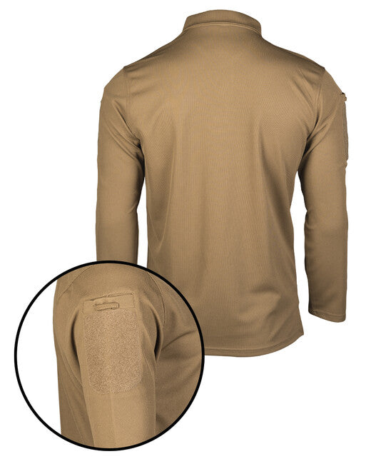 Mil-Tec Polo Tactical a maniche lunghe, Coyote scuro
