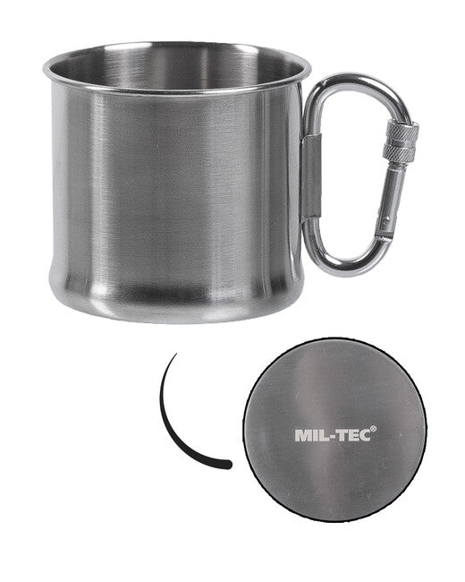 Mil-Tec Tazza in acciaio inox da 500 ml con moschettone