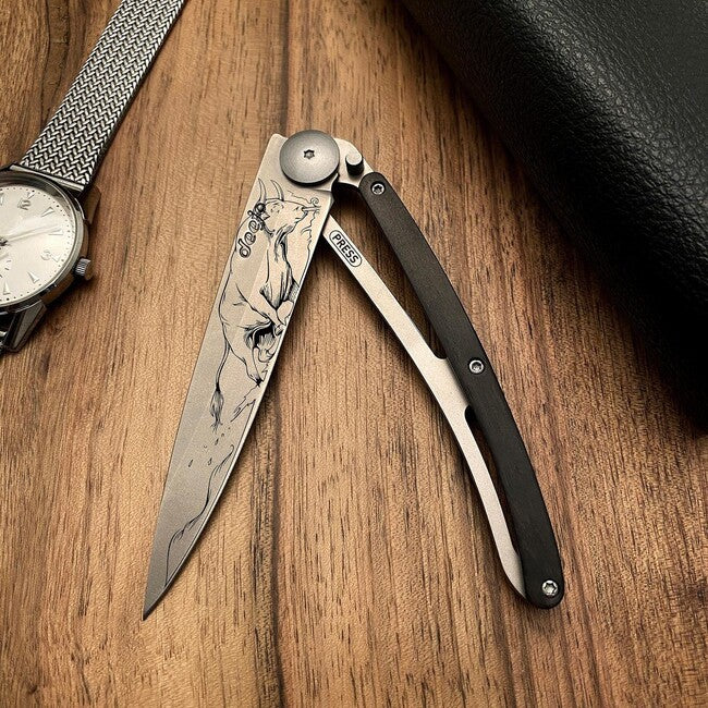 Deejo Tattoo coltello di chiusura legno Bull