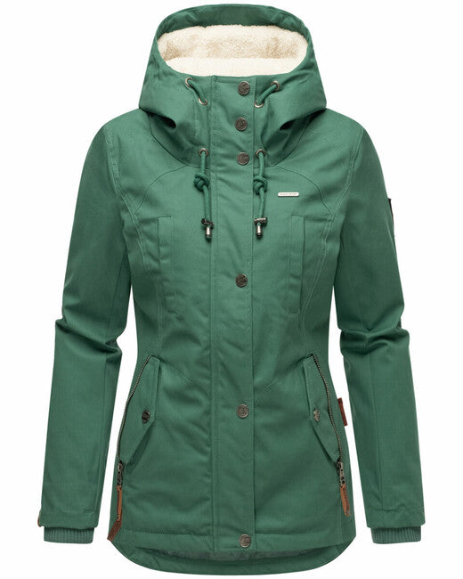 Marikoo Bikoo parka invernale da donna con cappuccio, verde polvere