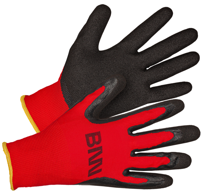 BENNON Manos guanti di protezione (12 pz), nero/rosso