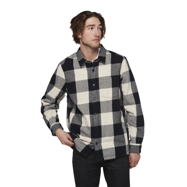 Black Diamond Project Lined Flannel camicia di flanella da uomo, plaid bianco/nero