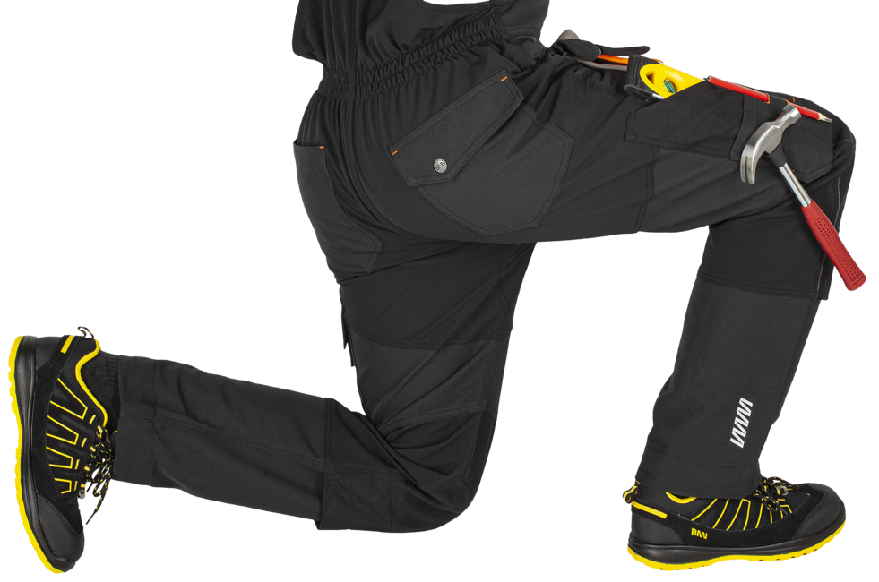 BENNON Erebos pantaloni da lavoro con bretelle, neri