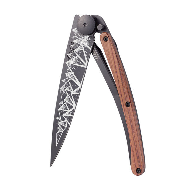 Deejo Tattoo trek coltello da chiusura, black coralwood