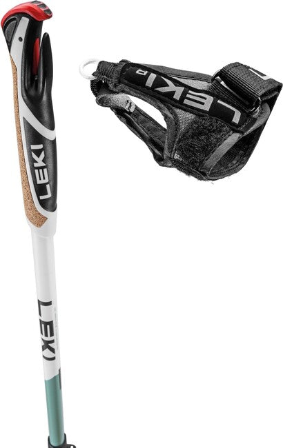 Leki Spin Shark SL bastoncini da nordic walking 100 - 130 cm, bianco-verde fumo-antracite scuro