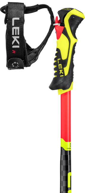 Leki WCR Lite SL 3D bastoncini da sci, rosso brillante-nero-giallo neon