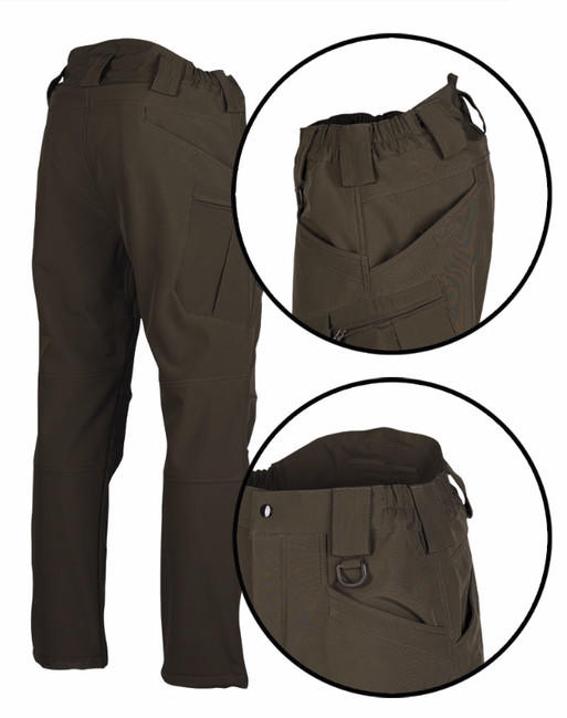 Mil-Tec Assault pantaloni Softshell foderati, oliva