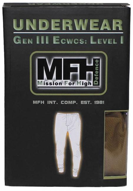 MFH pantaloni termici da uomo, neri livello 1