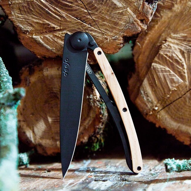 Deejo Coltello di chiusura in legno ginepro
