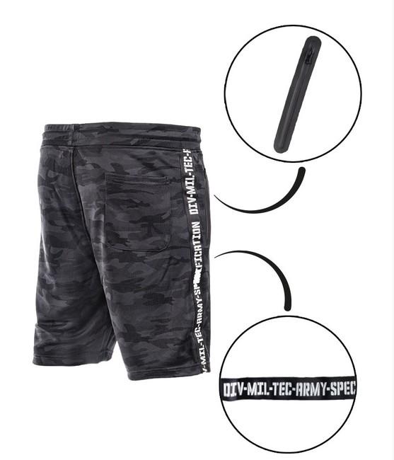 Mil-Tec Training pantaloncini della tuta da uomo, mimetici scuri