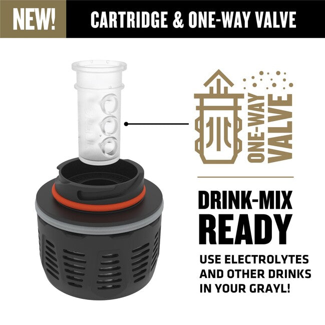 Grayl GeoPress™ purificatore in titanio + coperchio di cottura, nero coperto