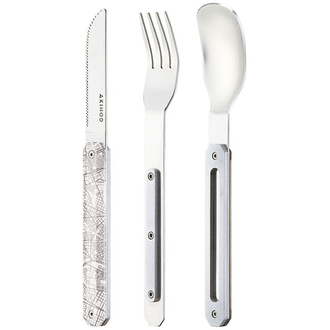 Akinod A01M00010 set di posate 12h34, downtown blanc