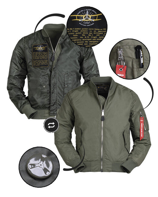 Mil-Tec Giacca Bomber slim US MA1 oliva