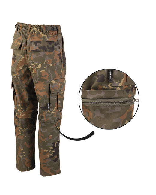 Mil-Tec Bambini pantaloni US BDU ZIP-OFF flecktarn