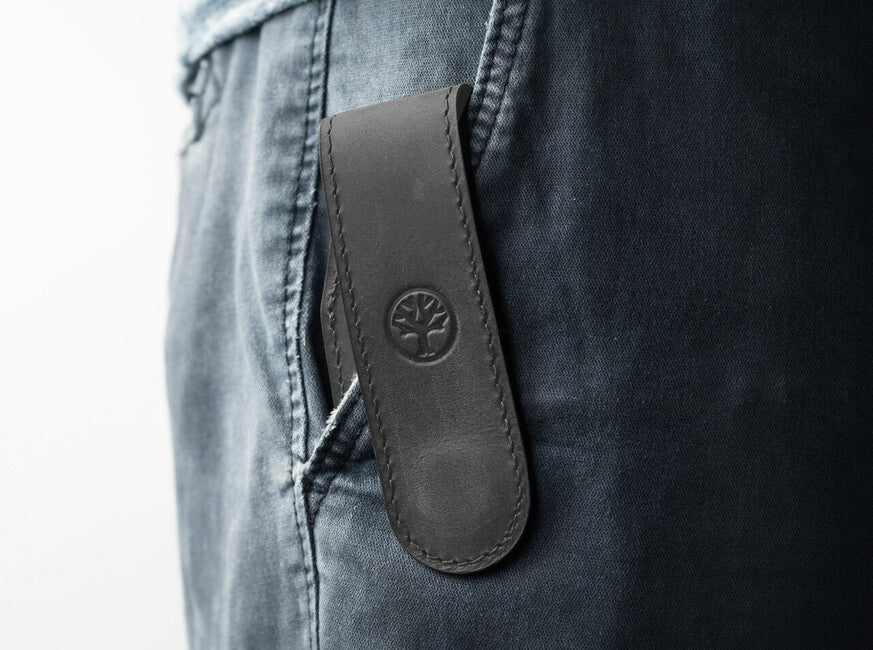 Böker Fodero magnetico in pelle per coltelli, nero