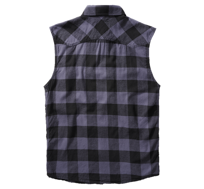 Brandit Check camicia senza maniche, nero e grigio