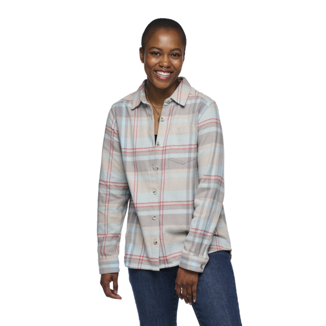 Black Diamond Project Flannel camicia di flanella da donna, plaid blu peltro