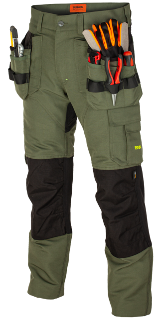 BENNON Erebos pantaloni da lavoro, verde/nero