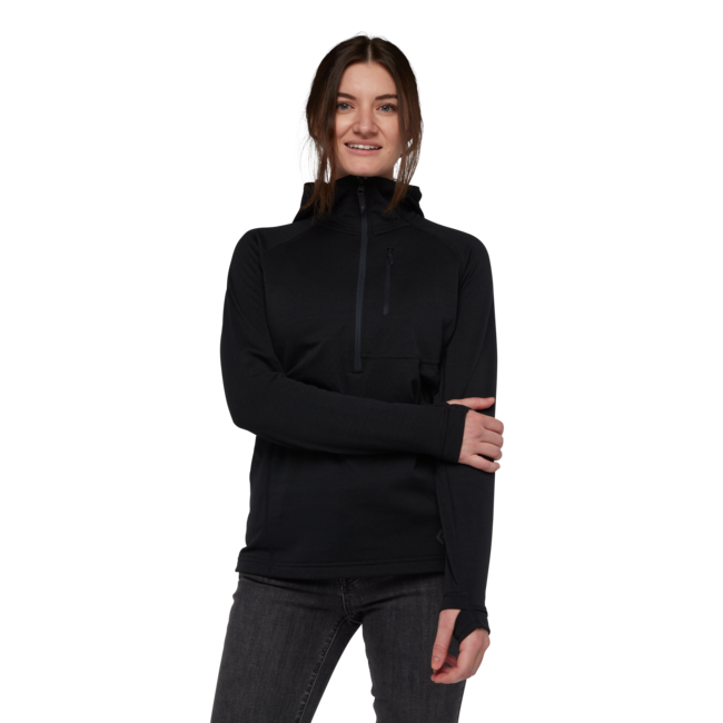 Black Diamond Coefficient felpa da donna con cerniera, nera