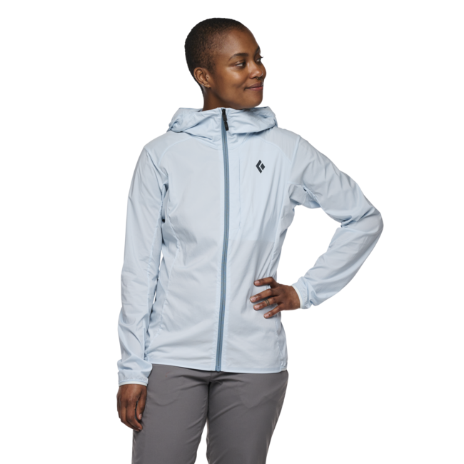 Black Diamond Alpine Start Hoody giacca softshell ultraleggera da donna, blu per la sosta