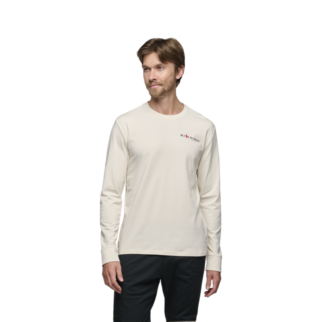 Black Diamond Heritage Wordmark t-shirt a maniche lunghe, bianco sporco