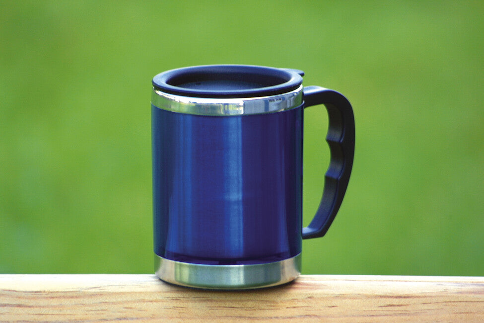 BasicNature Mug pozzetto in acciaio inox 0,42 l, blu