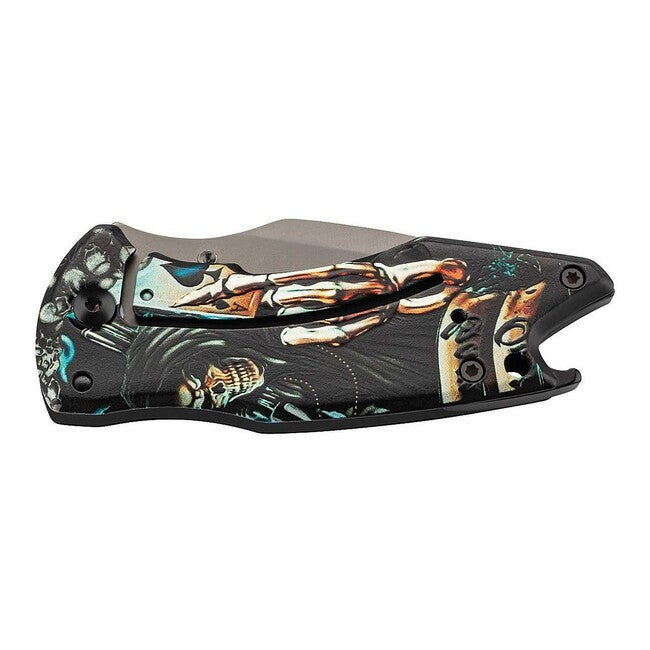 Herbertz Coltello a una mano 6 cm acciaio inossidabile mietitore 3D apribottiglie