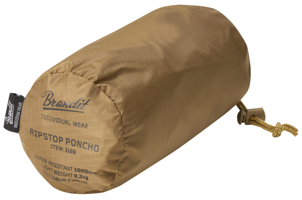 Brandit Poncho in Ripstop, cammello