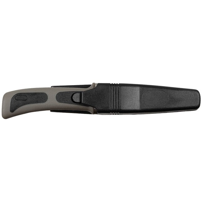 Fox Outdoor Coltello da immersione, nero, manico in gomma, con fodero