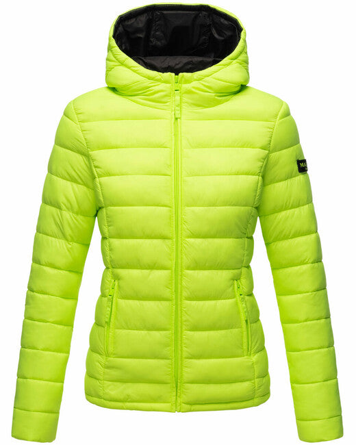 Marikoo Lucy giacca transitoria da donna con cappuccio, verde neon