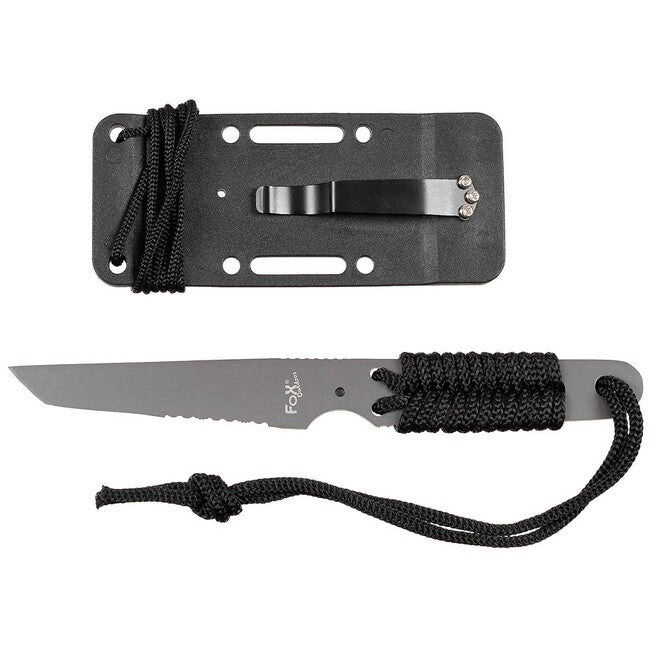 Fox Outdoor Action I coltello, nero, manico avvolto, con fodero
