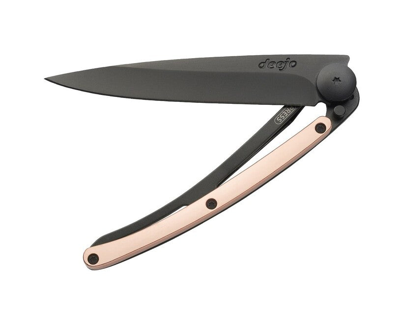 Deejo Coltello di chiusura ORO nero oro rosa 18 carati