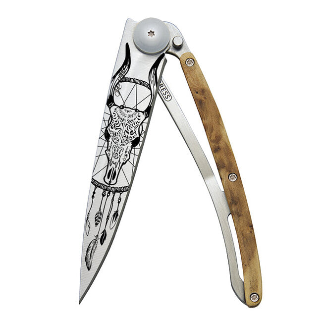 Deejo Tattoo coltello di chiusura in legno di ginepro