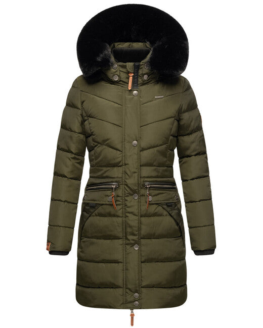 Navahoo Paula parka invernale con cappuccio da donna, oliva scura w. BF