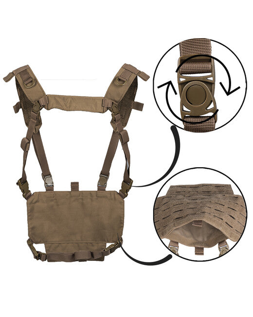 Mil-Tec Gilet tattico leggero chest rig con pannello laser, dark Coyote