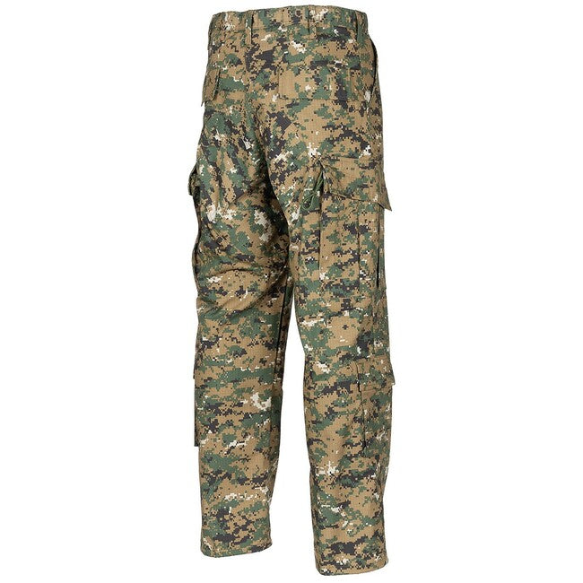 MFH Pantaloni da campo americani acu rip stop, digitale woodland
