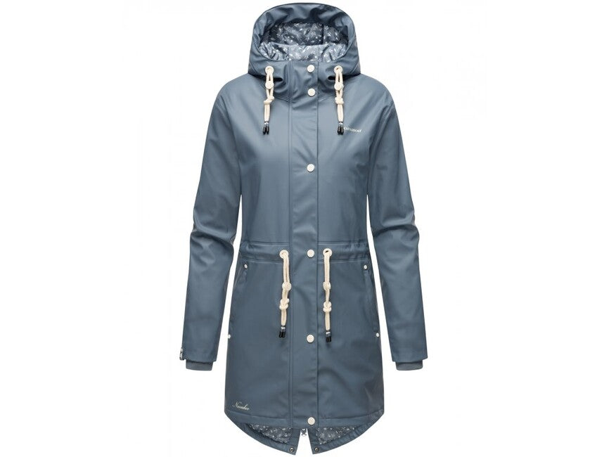 Navahoo Flower Of Ocean giacca impermeabile da donna, blu polvere