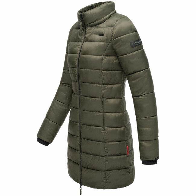 Marikoo Abendsternchen cappotto trapuntato da donna con cappuccio, oliva